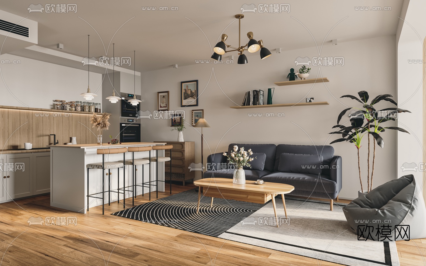 3D SCENES – APARTMENT – VRAY / CORONA – 3D MODEL – 135 - thumbnail 1