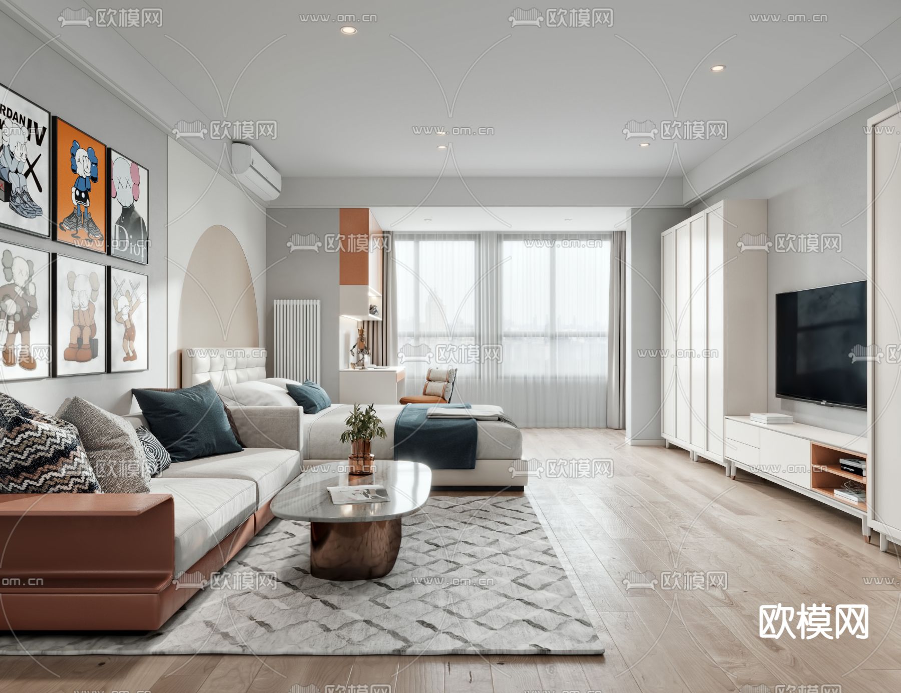 3D SCENES – APARTMENT – VRAY / CORONA – 3D MODEL – 206 - thumbnail 1