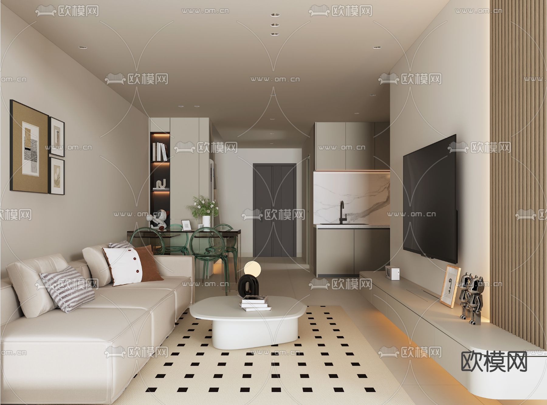 3D SCENES – APARTMENT – VRAY / CORONA – 3D MODEL – 250 - thumbnail 1