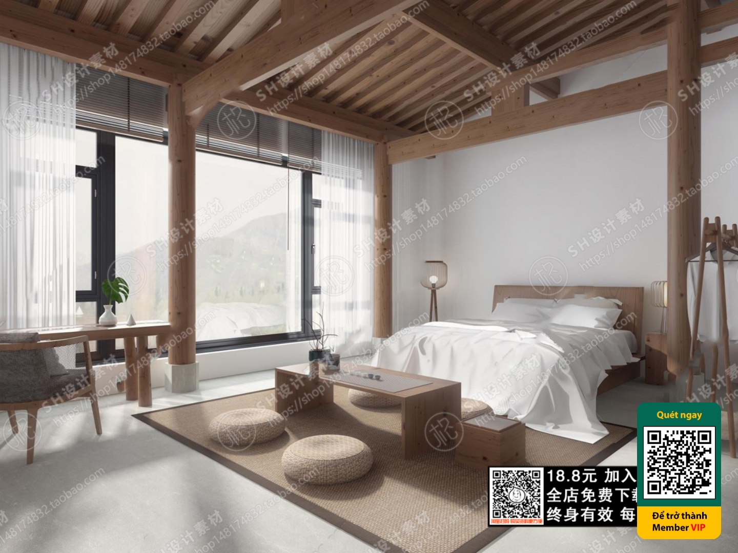 3D SCENES – WABI SABI STYLE – VRAY / CORONA – 3D MODEL – 5915 - thumbnail 1