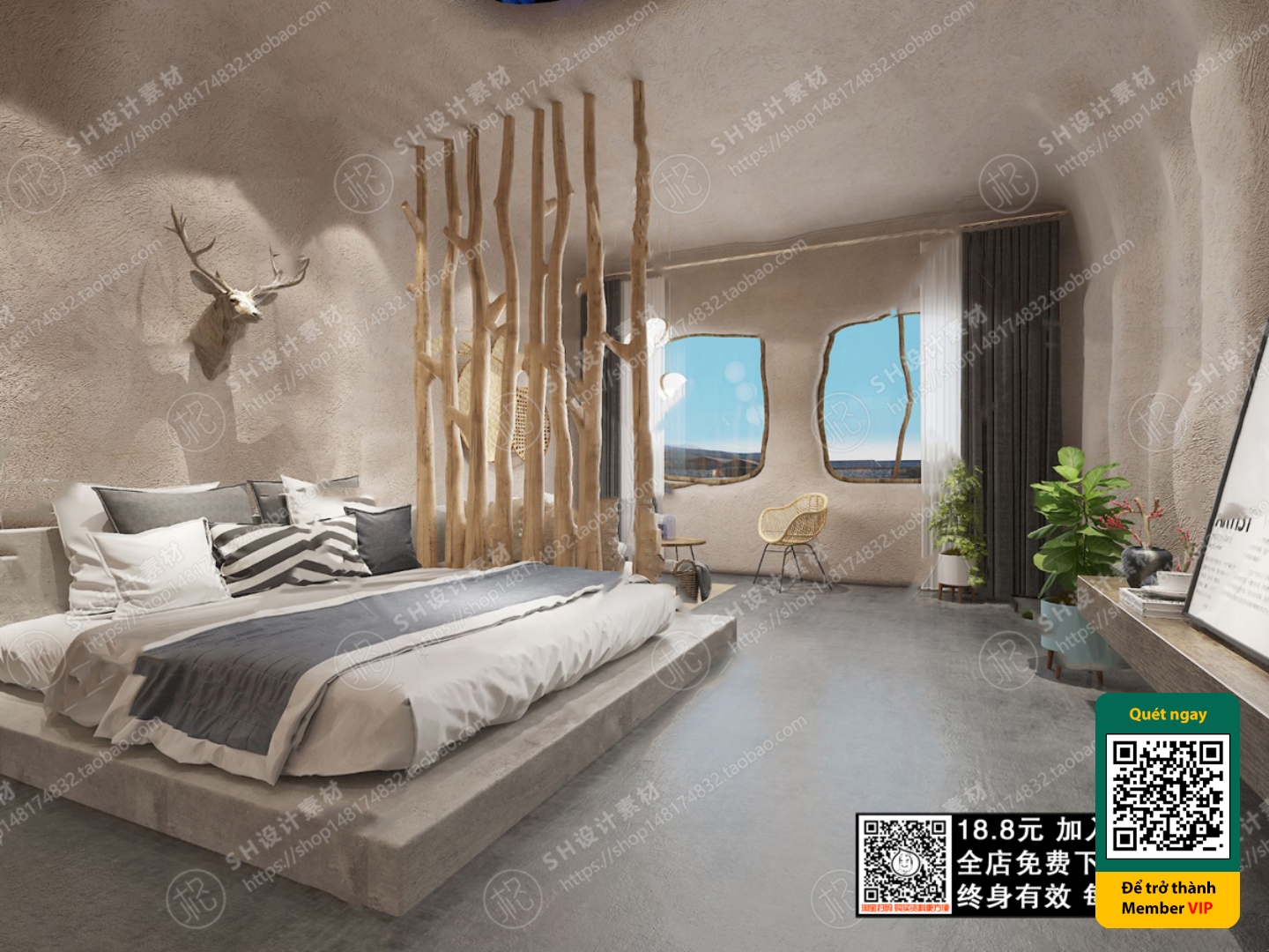 3D SCENES – WABI SABI STYLE – VRAY / CORONA – 3D MODEL – 5917 - thumbnail 1