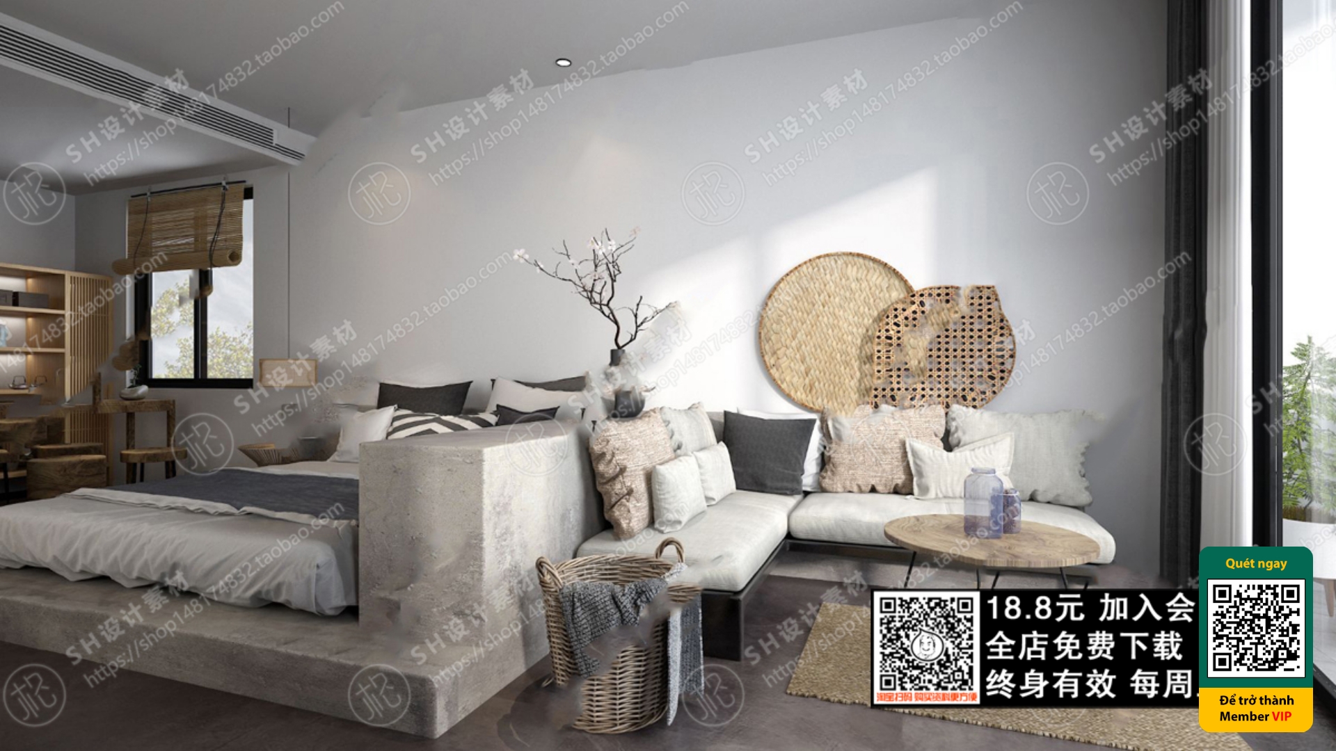 3D SCENES – WABI SABI STYLE – VRAY / CORONA – 3D MODEL – 5940 - thumbnail 1