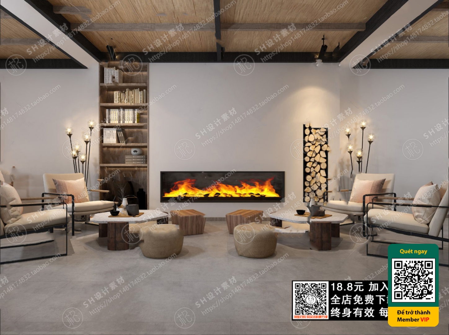 3D SCENES – WABI SABI STYLE – VRAY / CORONA – 3D MODEL – 5949 - thumbnail 1