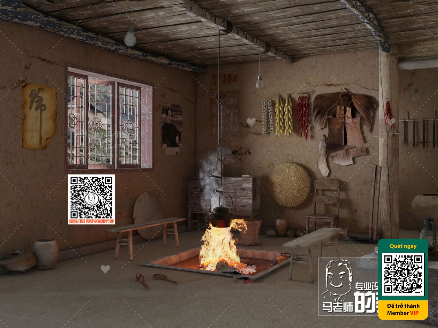 3D SCENES – WABI SABI STYLE – VRAY / CORONA – 3D MODEL – 6013 - thumbnail 1