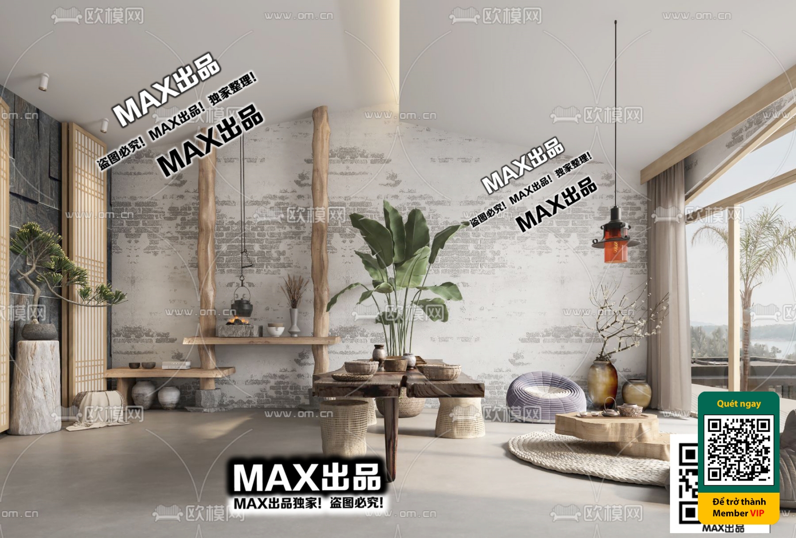 3D SCENES – WABI SABI STYLE – VRAY / CORONA – 3D MODEL – 6057 - thumbnail 1