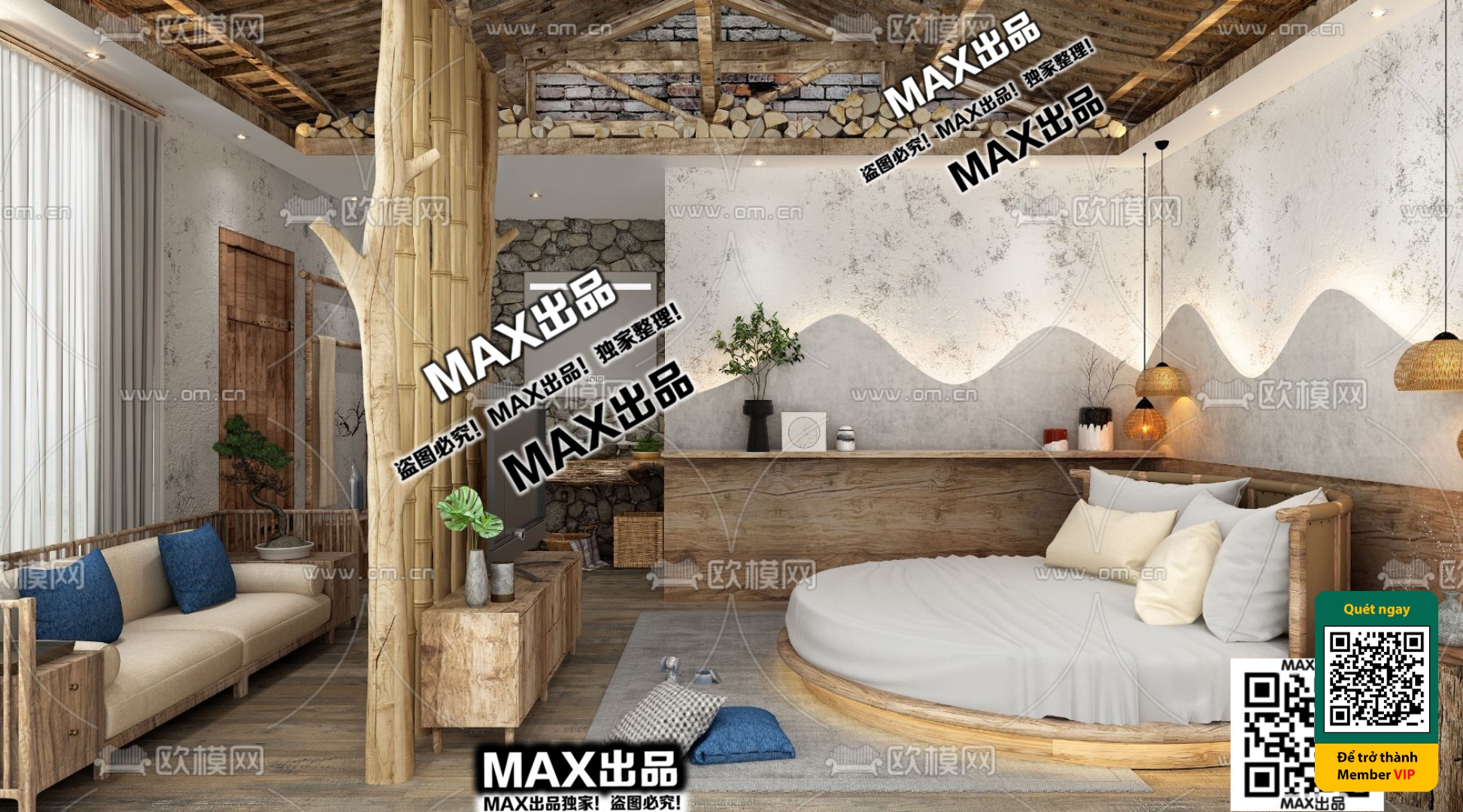 3D SCENES – WABI SABI STYLE – VRAY / CORONA – 3D MODEL – 6062 - thumbnail 1