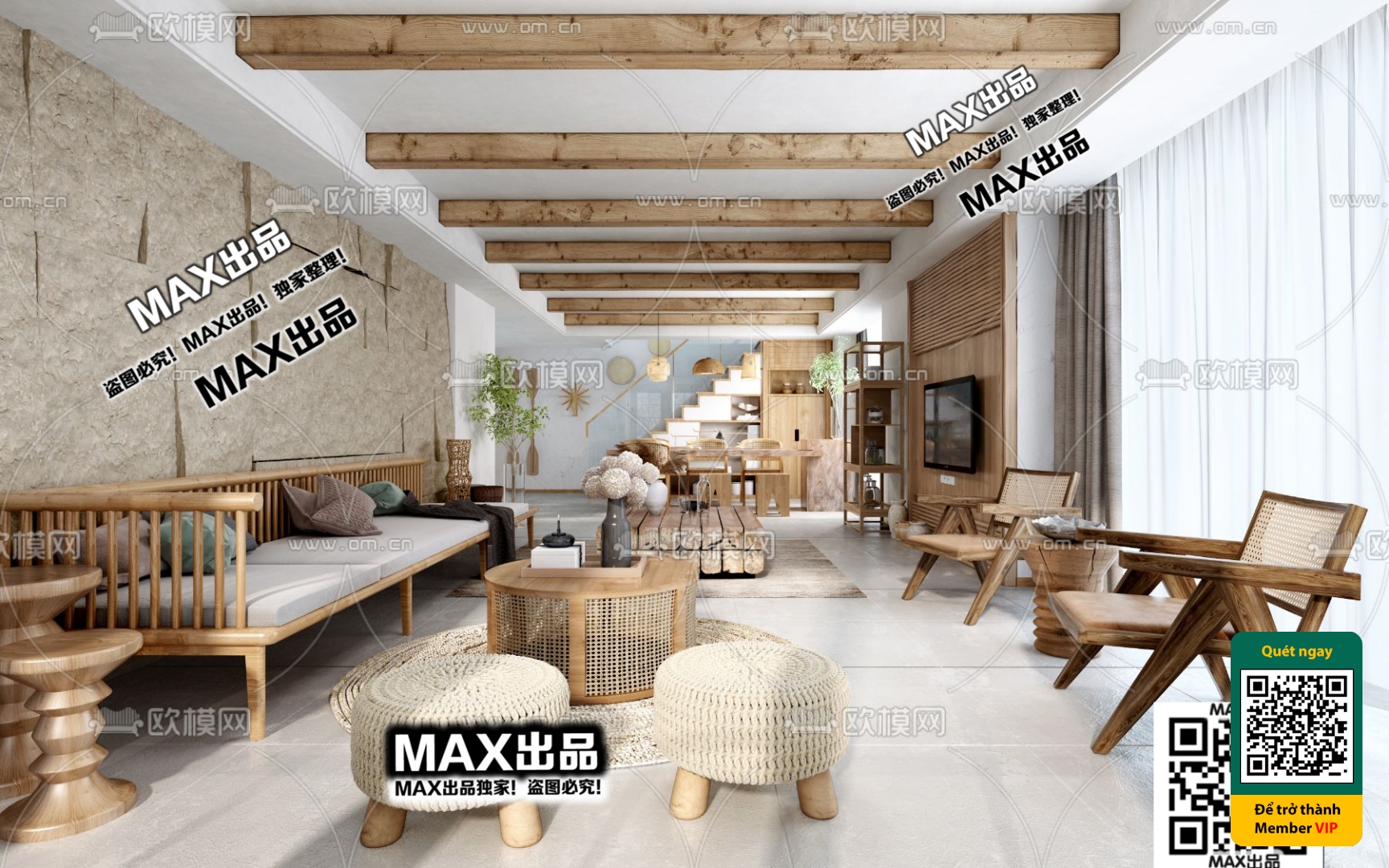 3D SCENES – WABI SABI STYLE – VRAY / CORONA – 3D MODEL – 6063 - thumbnail 1