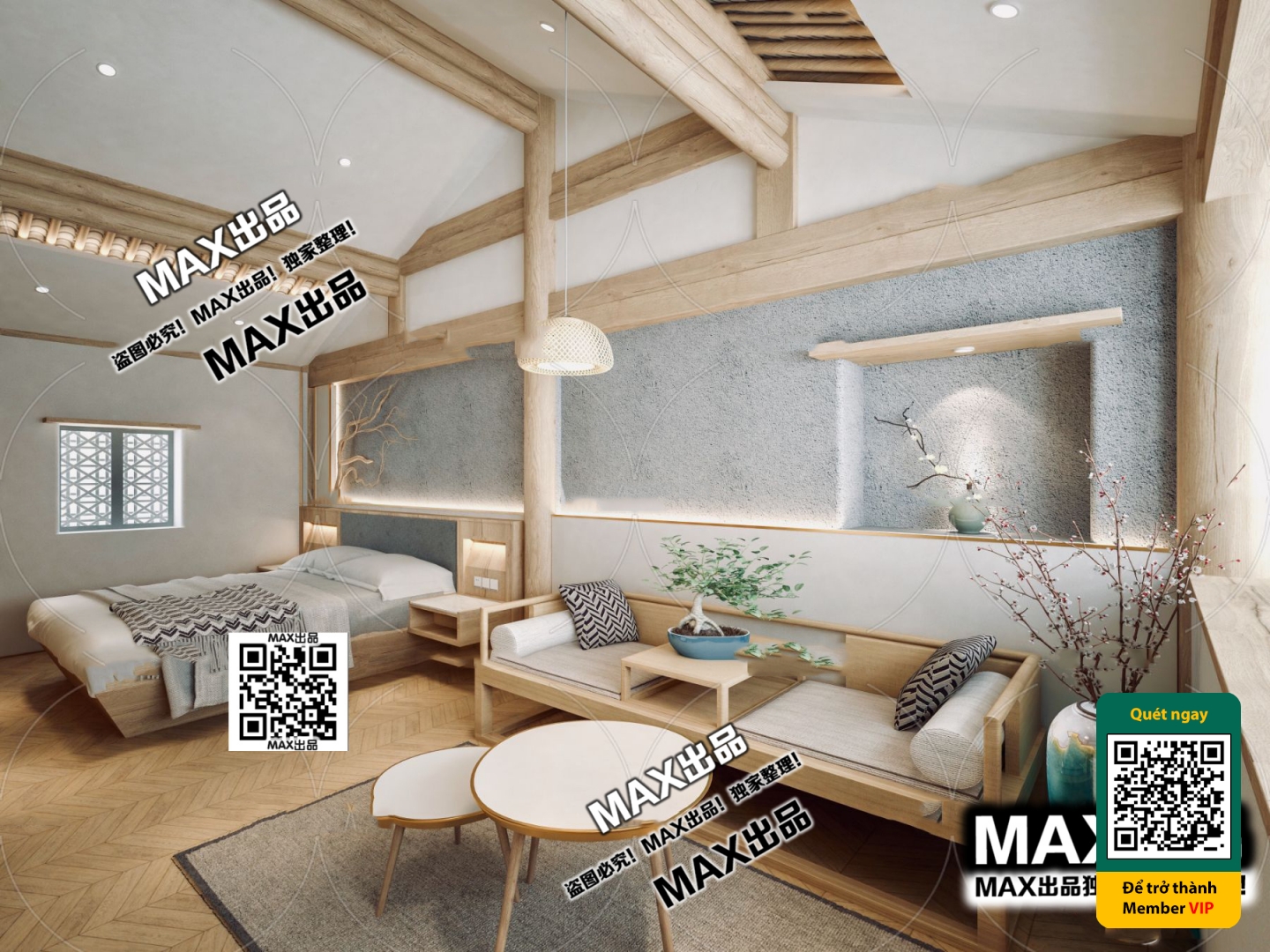 3D SCENES – WABI SABI STYLE – VRAY / CORONA – 3D MODEL – 6078 - thumbnail 1