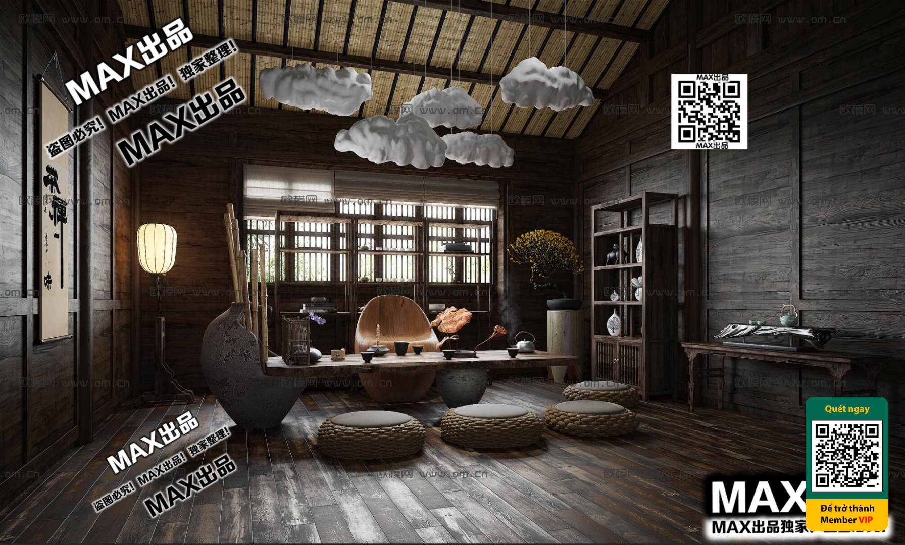 3D SCENES – WABI SABI STYLE – VRAY / CORONA – 3D MODEL – 6113 - thumbnail 1