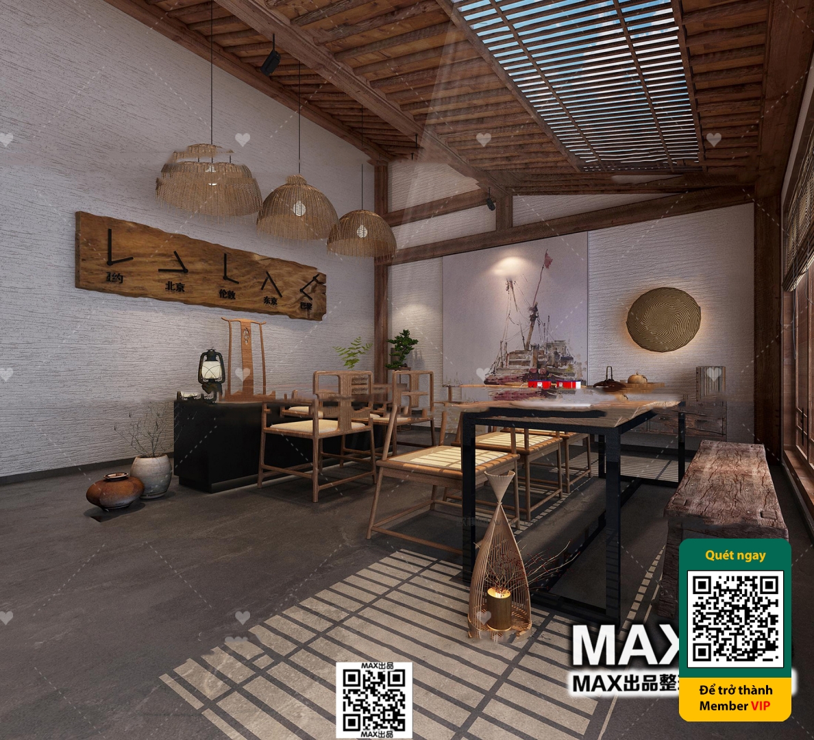 3D SCENES – WABI SABI STYLE – VRAY / CORONA – 3D MODEL – 6114 - thumbnail 1