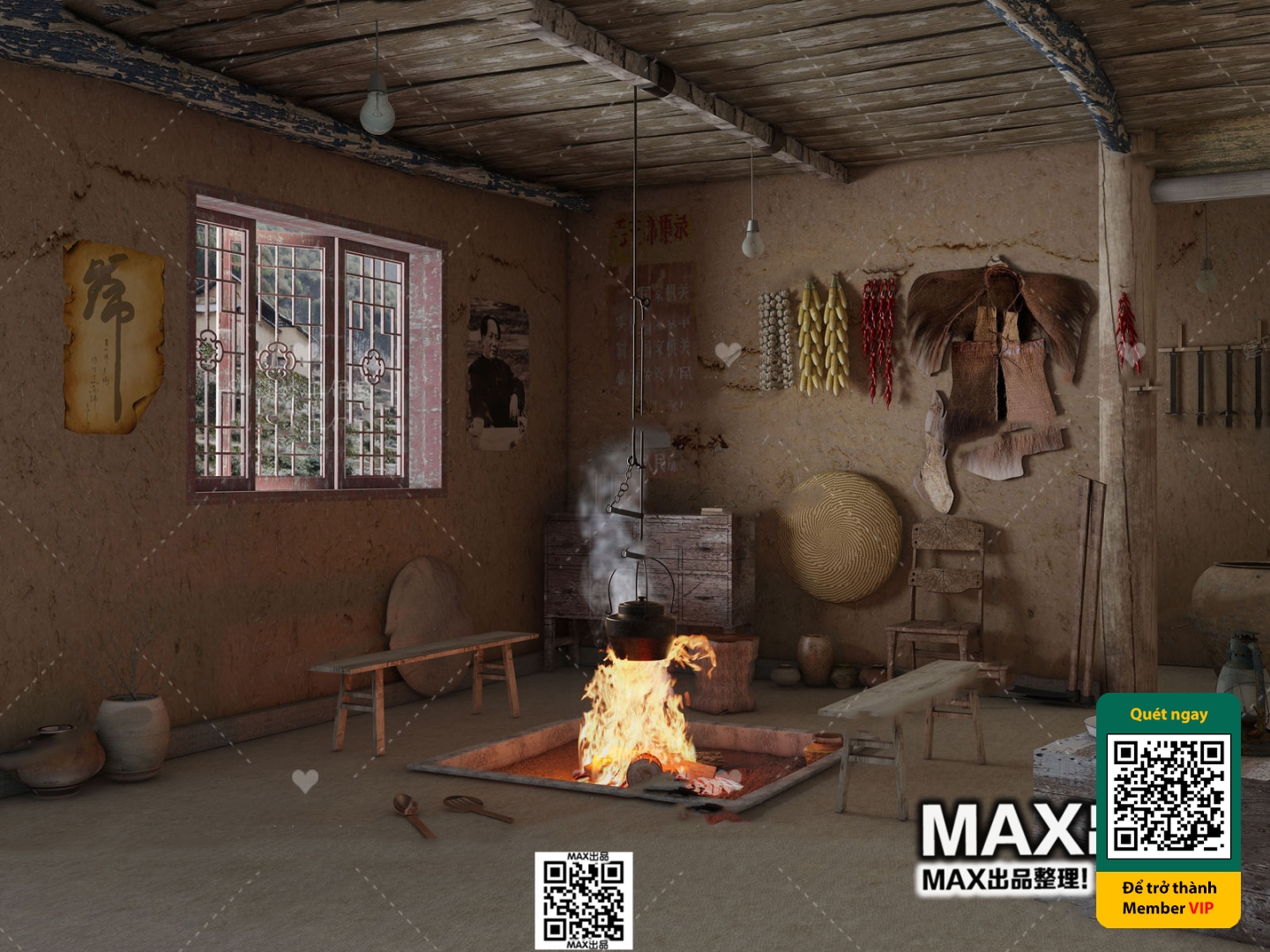 3D SCENES – WABI SABI STYLE – VRAY / CORONA – 3D MODEL – 6116 - thumbnail 1