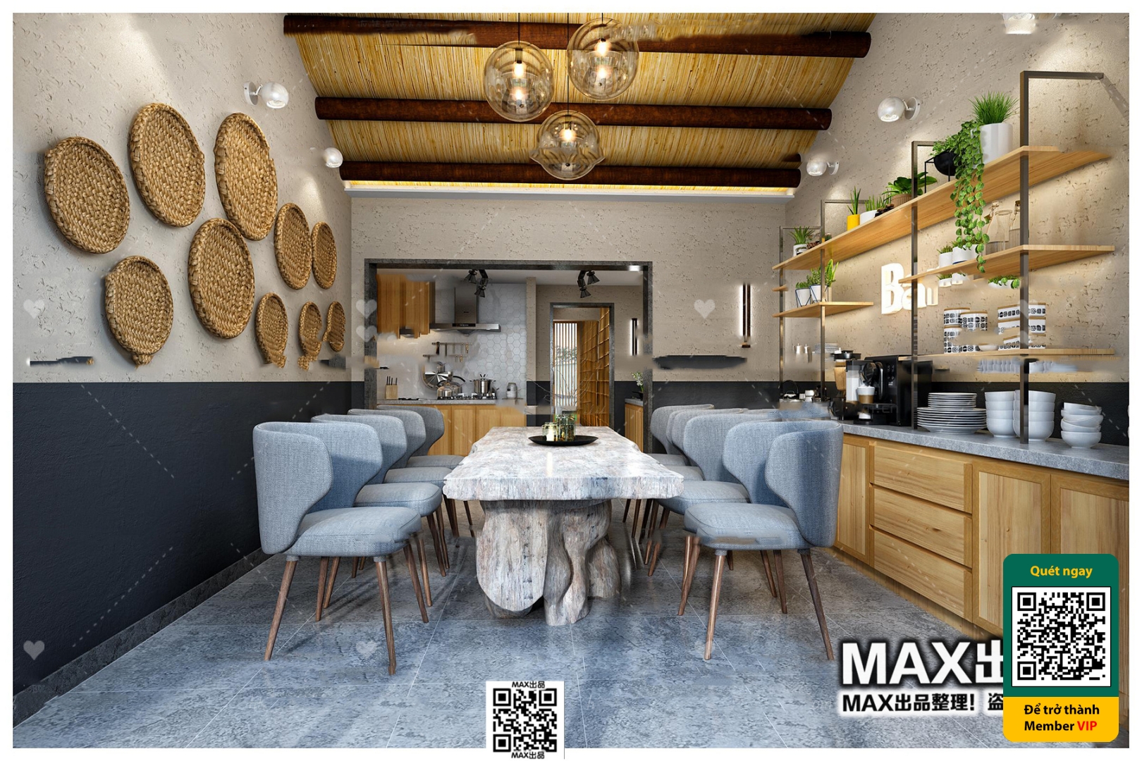 3D SCENES – WABI SABI STYLE – VRAY / CORONA – 3D MODEL – 6155 - thumbnail 1