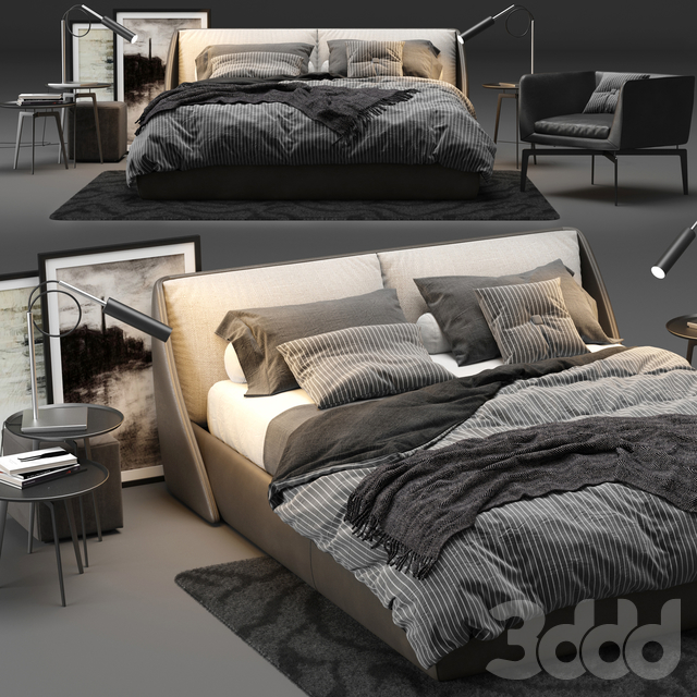 3DSKY MODELS – BED 3D MODELS – BED 1 – No.022 - thumbnail 1