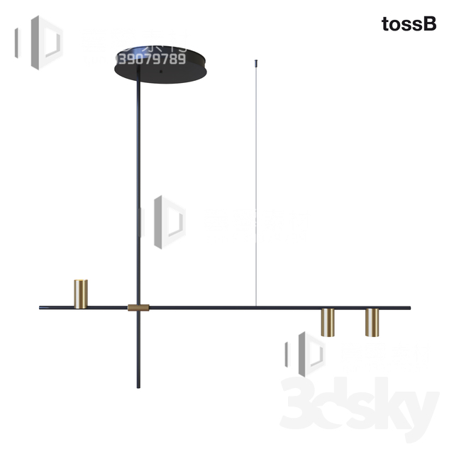 3DSKY MODELS – CEILING LIGHT – No.004 - thumbnail 1