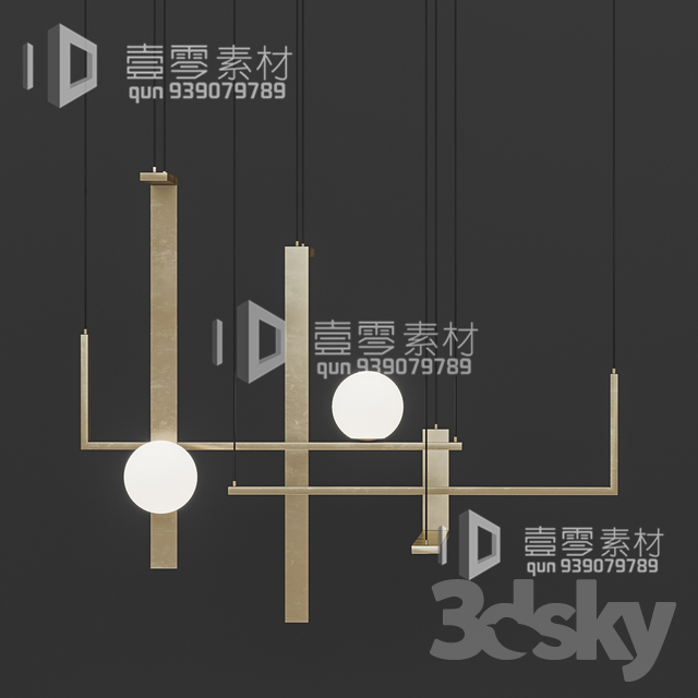 3DSKY MODELS – CEILING LIGHT – No.041 - thumbnail 1