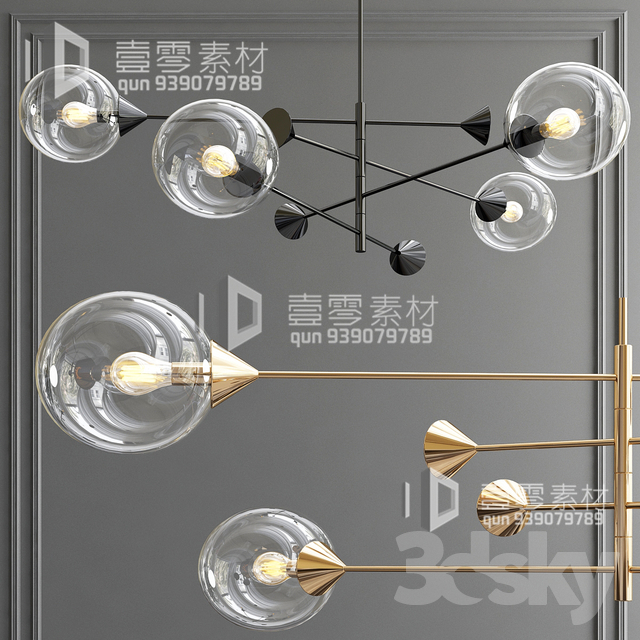 3DSKY MODELS – CEILING LIGHT – No.047 - thumbnail 1