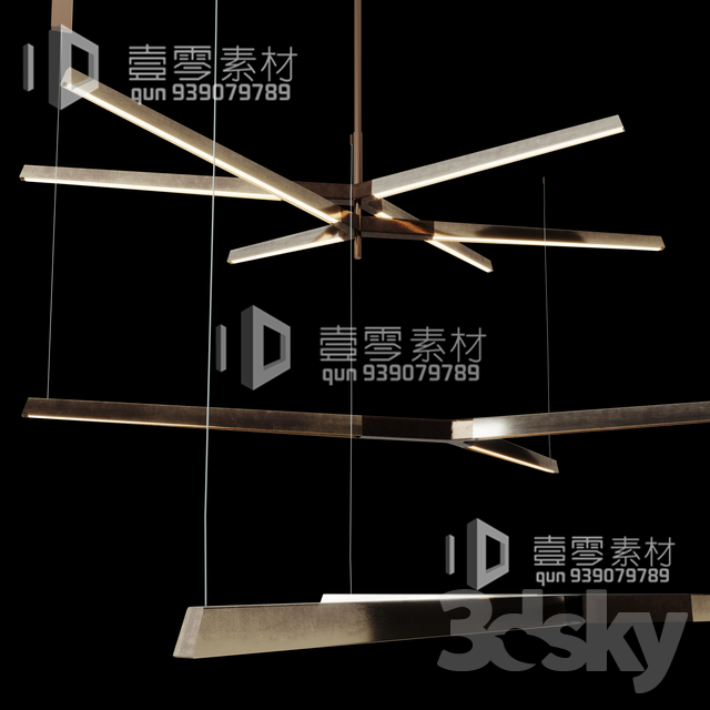 3DSKY MODELS – CEILING LIGHT – No.052 - thumbnail 1