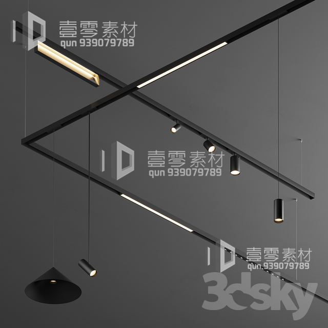 3DSKY MODELS – CEILING LIGHT – No.072 - thumbnail 1