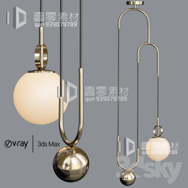 3DSKY MODELS – CEILING LIGHT – No.079 - thumbnail 1