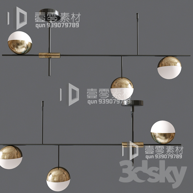 3DSKY MODELS – CEILING LIGHT – No.097 - thumbnail 1