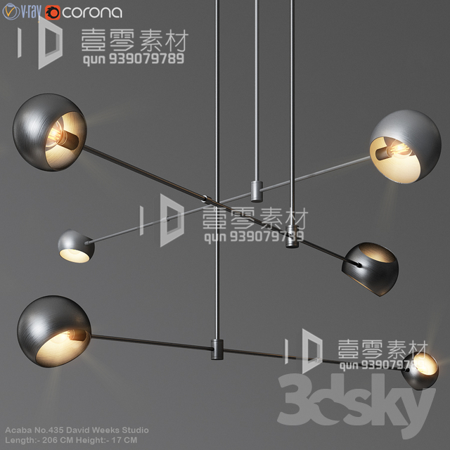 3DSKY MODELS – CEILING LIGHT – No.100 - thumbnail 1