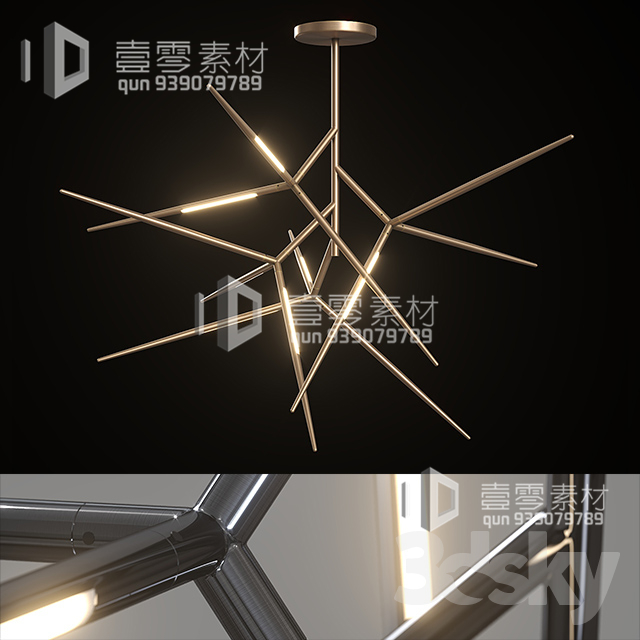 3DSKY MODELS – CEILING LIGHT – No.102 - thumbnail 1