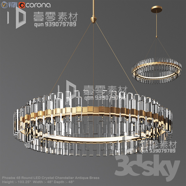 3DSKY MODELS – CEILING LIGHT – No.103 - thumbnail 1