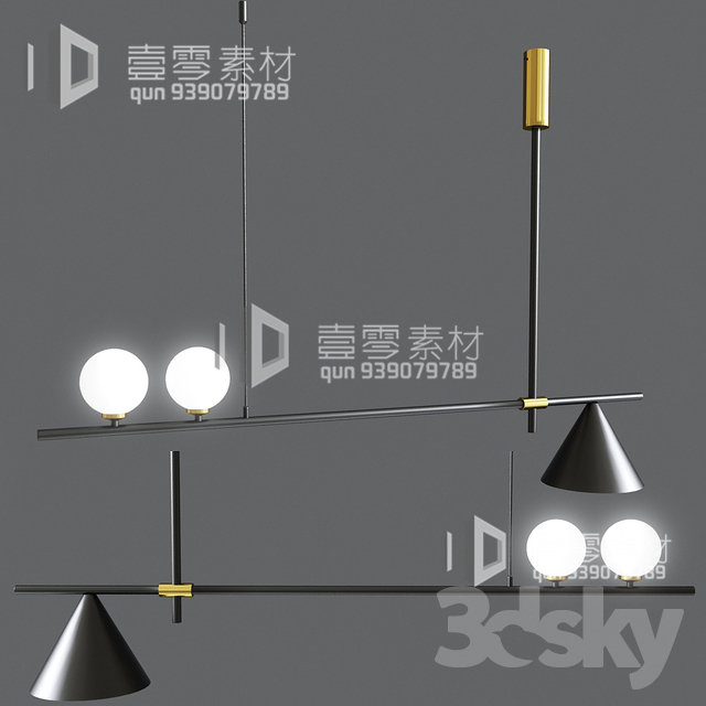 3DSKY MODELS – CEILING LIGHT – No.106 - thumbnail 1