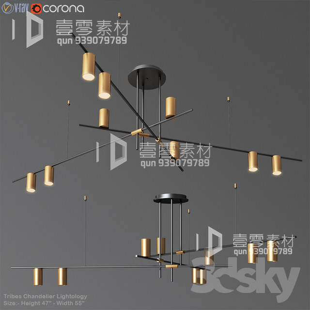 3DSKY MODELS – CEILING LIGHT – No.118 - thumbnail 1