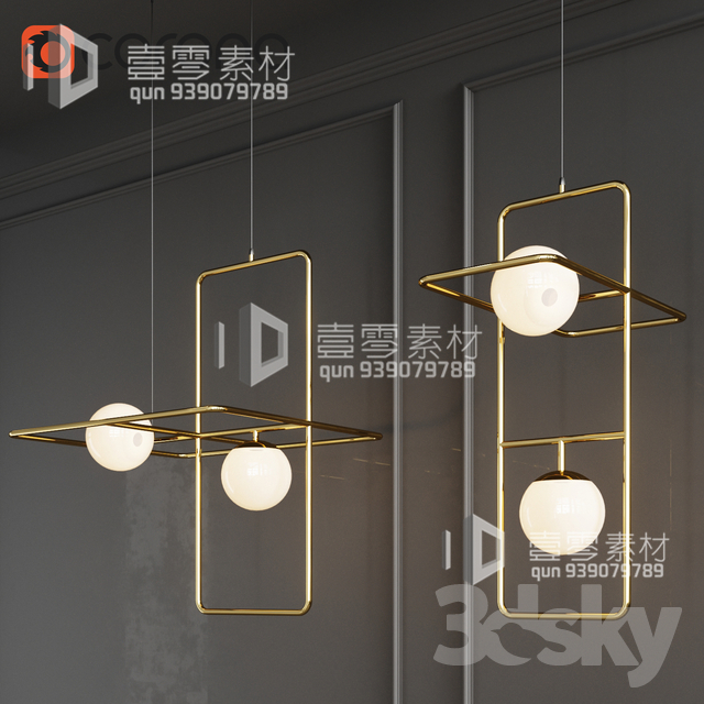 3DSKY MODELS – CEILING LIGHT – No.120 - thumbnail 1