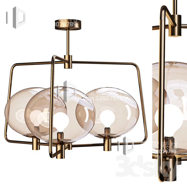 3DSKY MODELS – CEILING LIGHT – No.123 - thumbnail 1