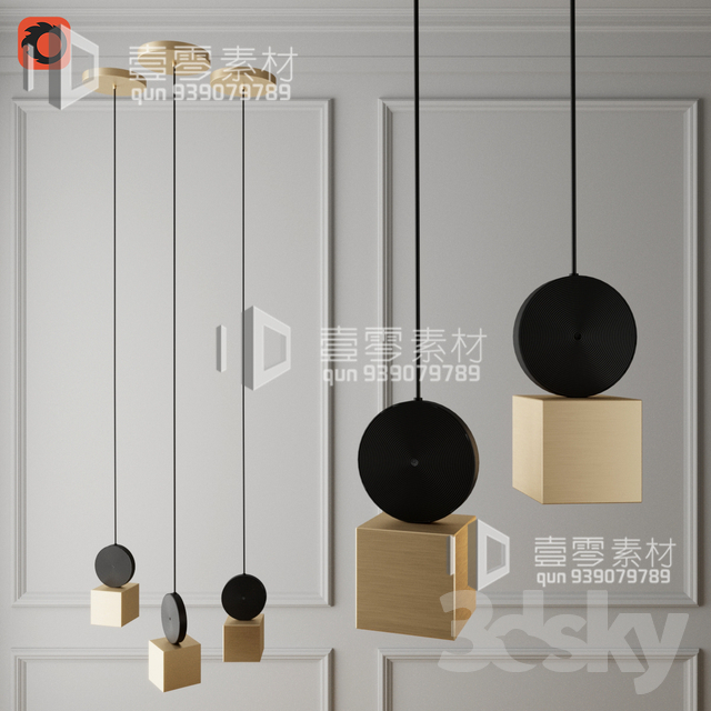 3DSKY MODELS – CEILING LIGHT – No.126 - thumbnail 1