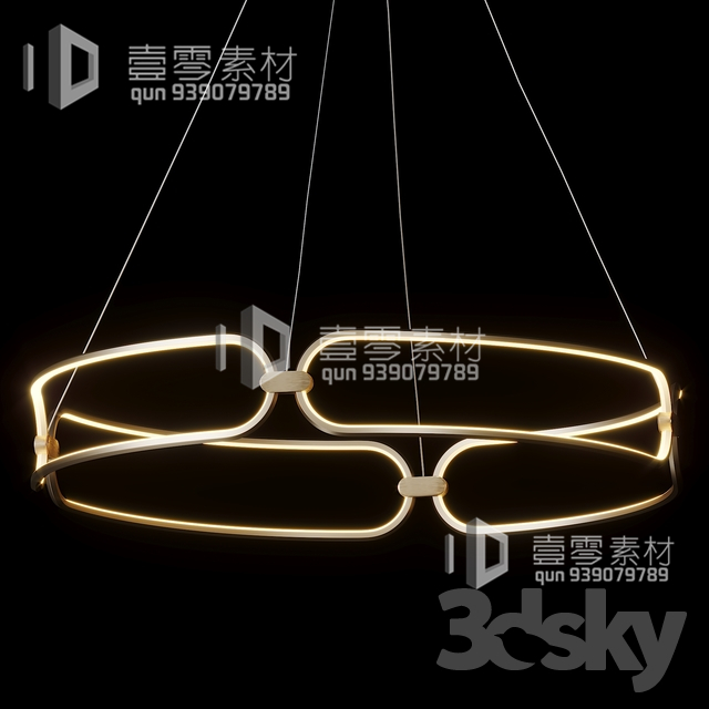 3DSKY MODELS – CEILING LIGHT – No.129 - thumbnail 1