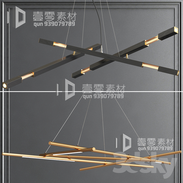 3DSKY MODELS – CEILING LIGHT – No.134 - thumbnail 1