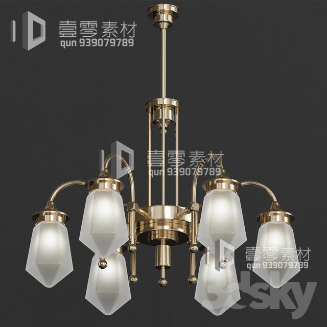 3DSKY MODELS – CEILING LIGHT – No.136 - thumbnail 1