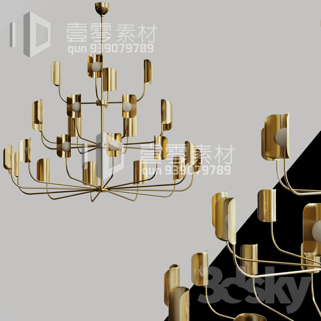 3DSKY MODELS – CEILING LIGHT – No.140 - thumbnail 1