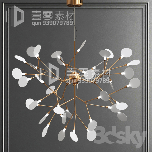 3DSKY MODELS – CEILING LIGHT – No.143 - thumbnail 1