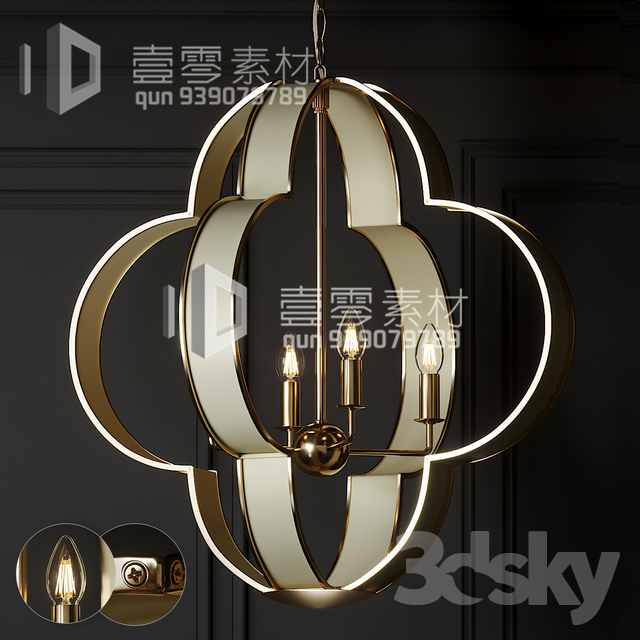 3DSKY MODELS – CEILING LIGHT – No.148 - thumbnail 1