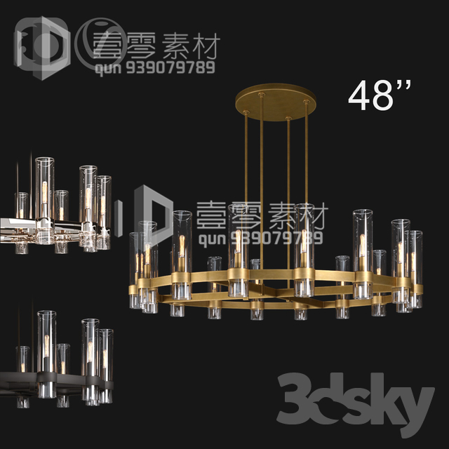 3DSKY MODELS – CEILING LIGHT – No.150 - thumbnail 1