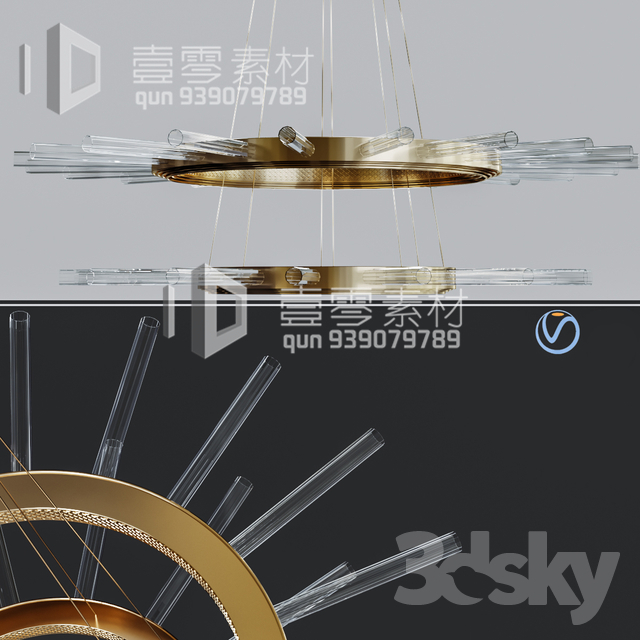 3DSKY MODELS – CEILING LIGHT – No.151 - thumbnail 1