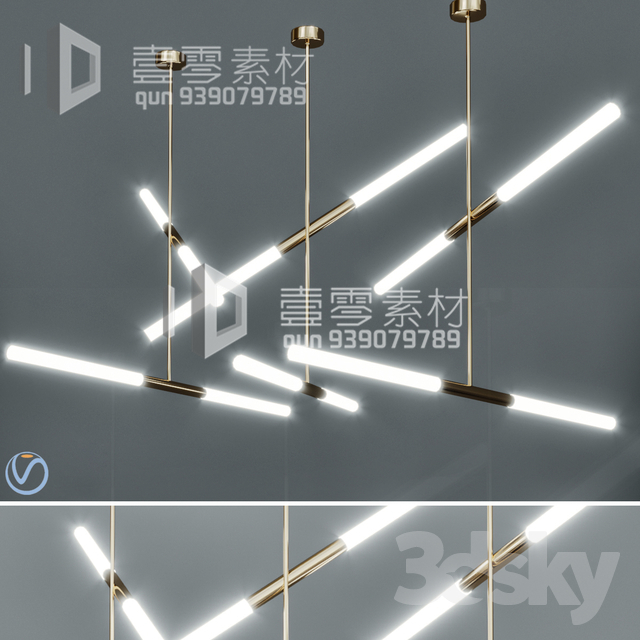 3DSKY MODELS – CEILING LIGHT – No.152 - thumbnail 1