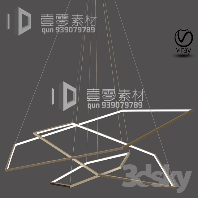 3DSKY MODELS – CEILING LIGHT – No.154 - thumbnail 1