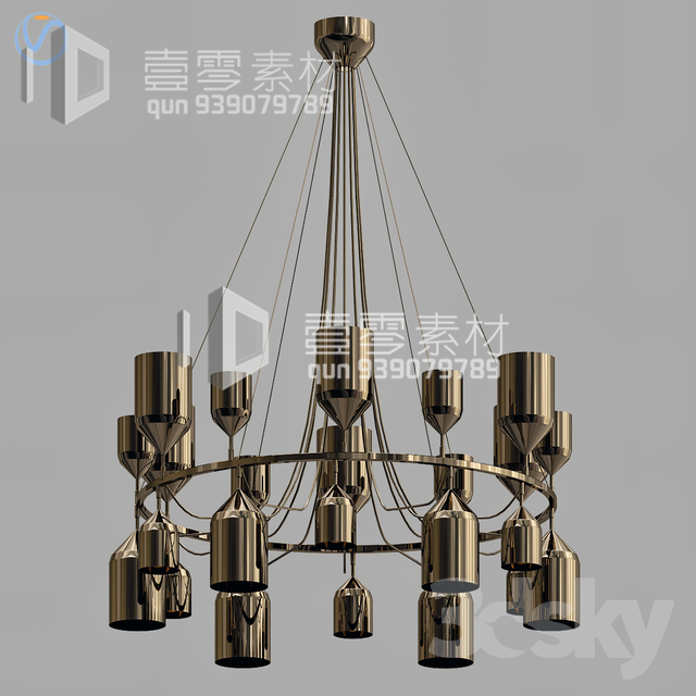 3DSKY MODELS – CEILING LIGHT – No.158 - thumbnail 1