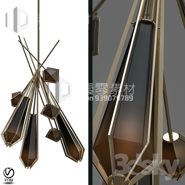 3DSKY MODELS – CEILING LIGHT – No.161 - thumbnail 1