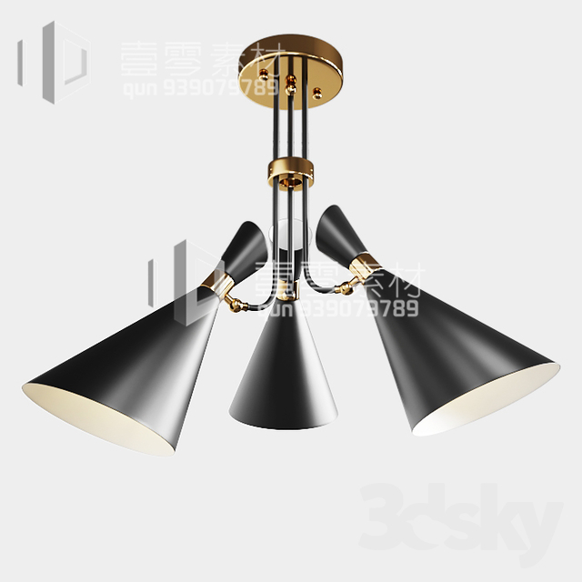 3DSKY MODELS – CEILING LIGHT – No.164 - thumbnail 1