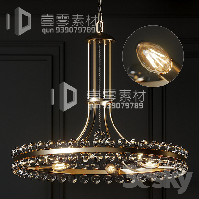 3DSKY MODELS – CEILING LIGHT – No.169 - thumbnail 1