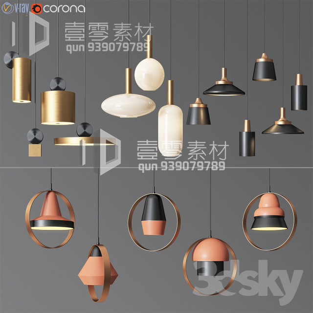 3DSKY MODELS – CEILING LIGHT – No.174 - thumbnail 1