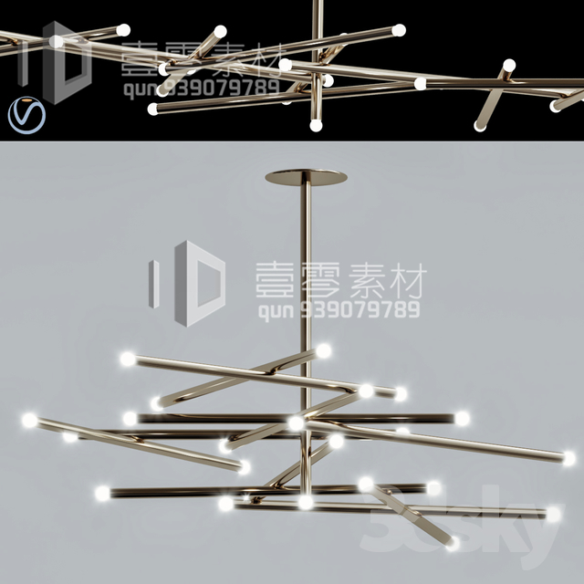 3DSKY MODELS – CEILING LIGHT – No.178 - thumbnail 1