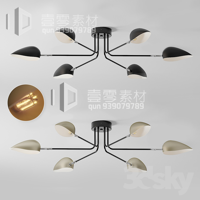 3DSKY MODELS – CEILING LIGHT – No.186 - thumbnail 1