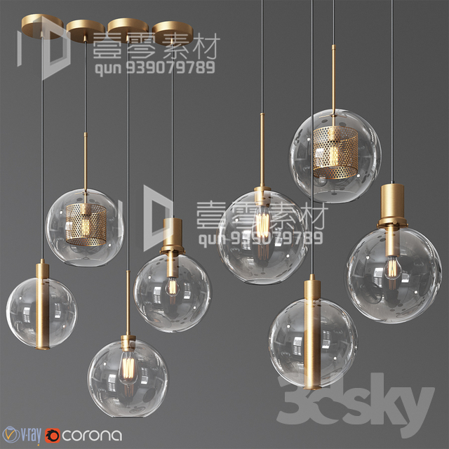 3DSKY MODELS – CEILING LIGHT – No.194 - thumbnail 1